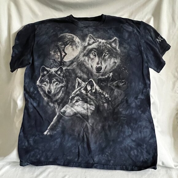 NC Zoo Other - Wolf Graphic T-Shirt NC Zoo Tie-Dye Design Large The Mountain
